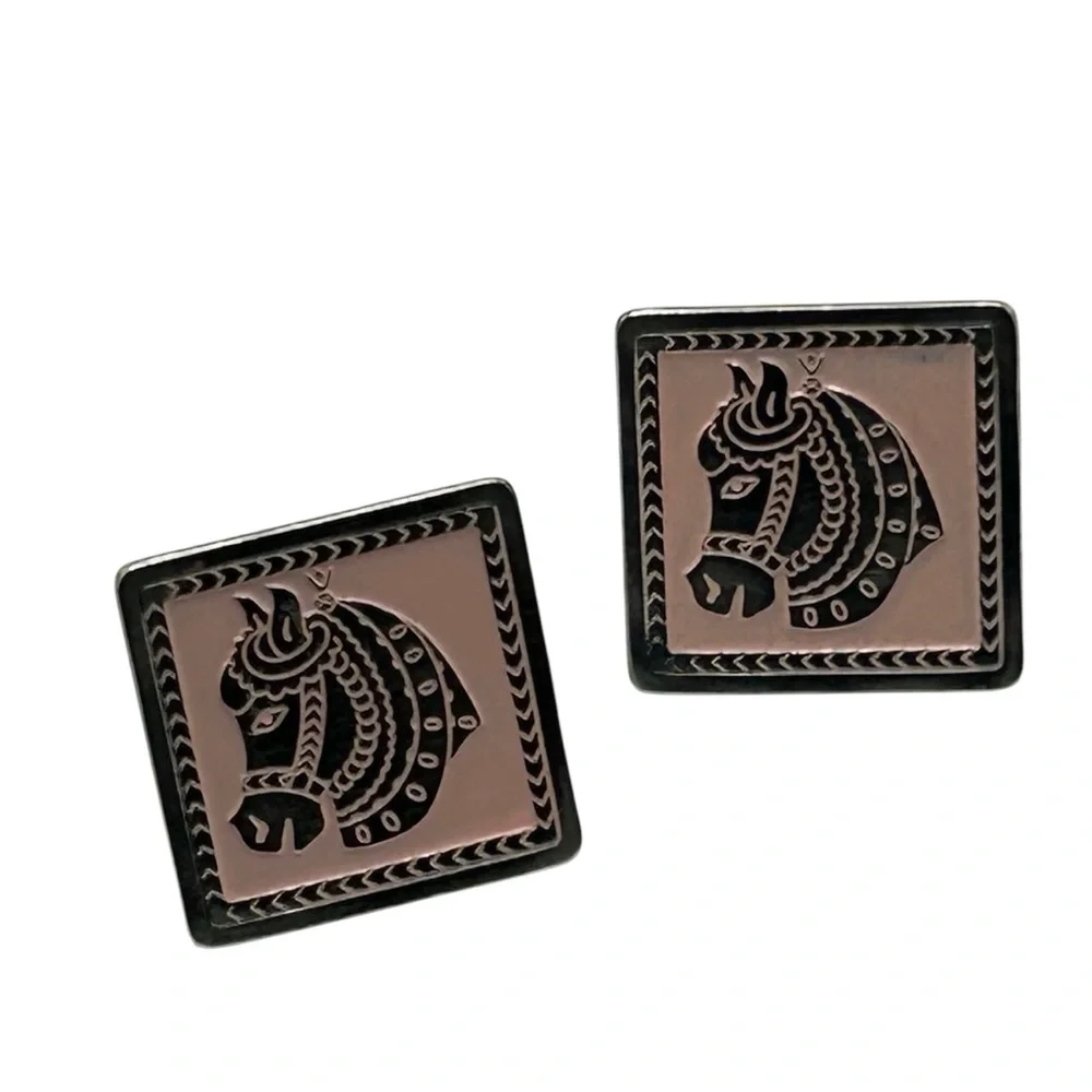 Vintage Swank Equestrian Horse Head Cuff Links